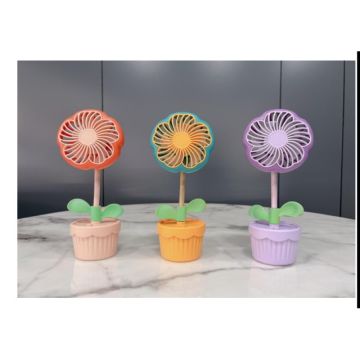 Masa Üstü Saksıda Çiçek Tasarımlı Usb Şarjlı Fan Vantilatör