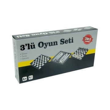 Manyetik 3'lü Oyun Seti (Tavla Satranç Dama)
