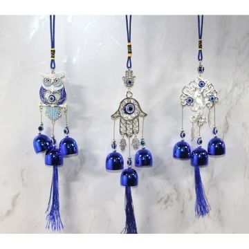Dekoratif Fatma Ananın Eli Baykuş Metal Rüzgar Çanı (36 cm)