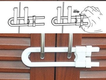 Raylı Dolap ve Çekmece Kilidi Çocuk Koruma Kilidi