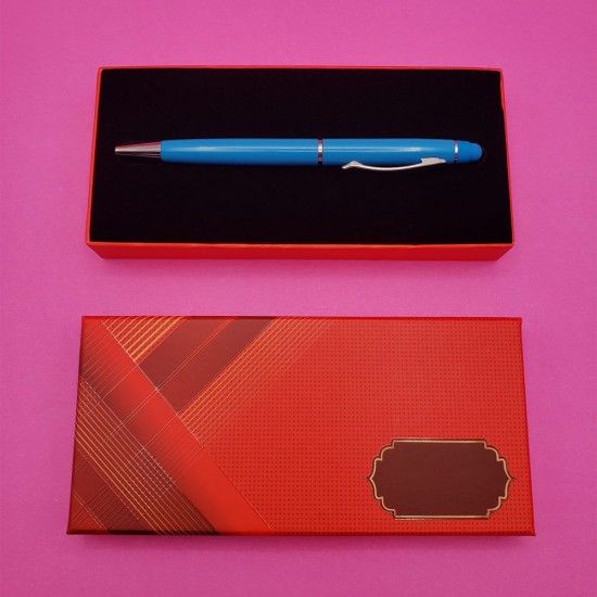 Kutulu Turkuaz Tükenmez Touchpen Kalem