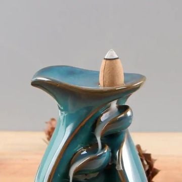 Dekoratif Vazo Tasarımlı Seramik Geri Akış Tütsülük