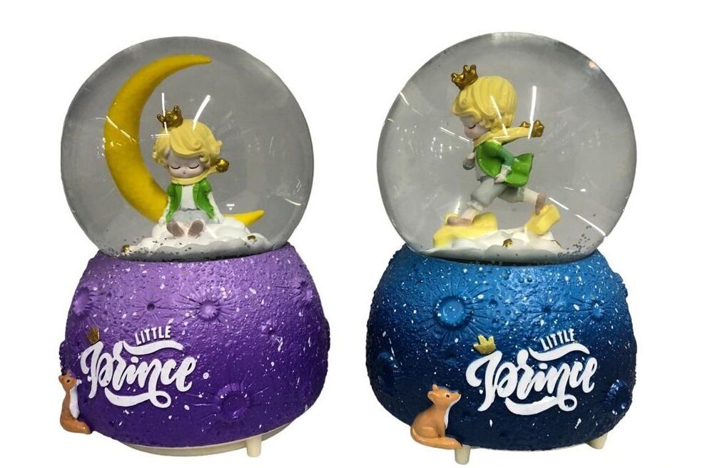 Little Prince Kral Temalı Işıklı Müzikli Cam Kar Küresi
