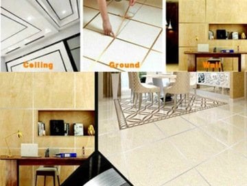 Fayans Arası Dekoratif Şerit Bant (0.5 cm 50 mt Gri & Sarı)