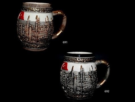 Sultan Ahmet Kabartmalı Seramik Kupa Bardak