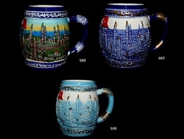 Sultan Ahmet Kabartmalı Seramik Kupa Bardak