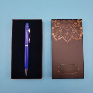 Tasarımlı Kutulu Mavi Tükenmez Touchpen Kalem