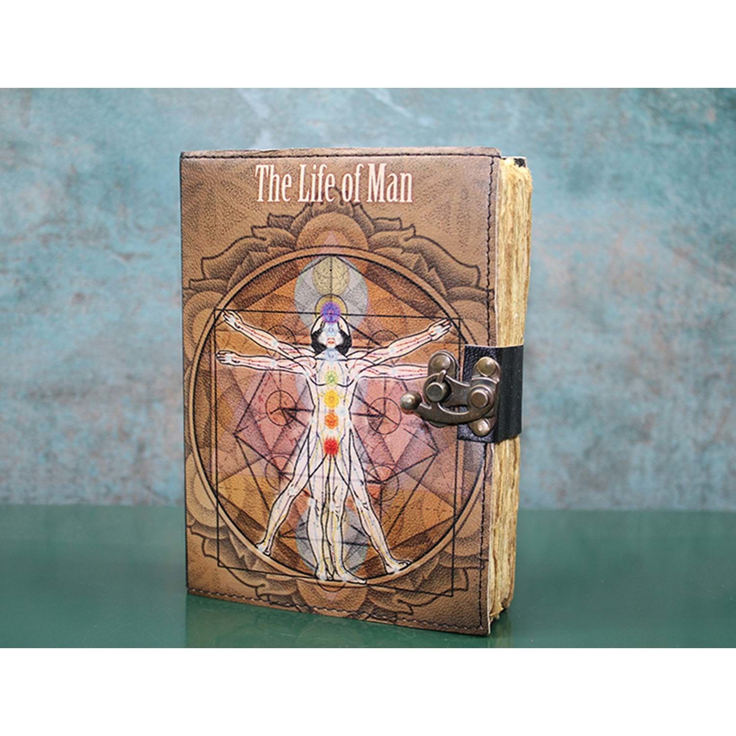 İnsan Anatomisi Desenli Deri Defter