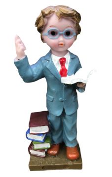 Polyester Erkek Öğretmen Figürlü Dekoratif Biblo (20 cm)