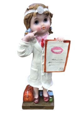 Polyester Bayan Dişçi Figürlü Dekoratif Biblo (20 cm)