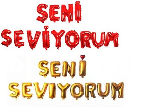Seni Seviyorum Folyo Balon (Kırmızı Sarı)