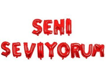 Seni Seviyorum Folyo Balon (Kırmızı Sarı)