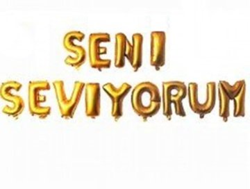 Seni Seviyorum Folyo Balon (Kırmızı Sarı)
