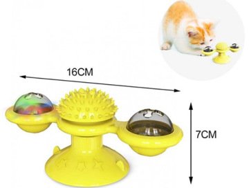 Vantuzlu Fırıldak Yel Değirmeni Kedi Oyun Topu