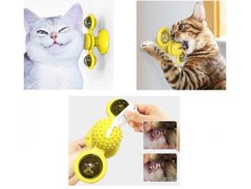 Vantuzlu Fırıldak Yel Değirmeni Kedi Oyun Topu