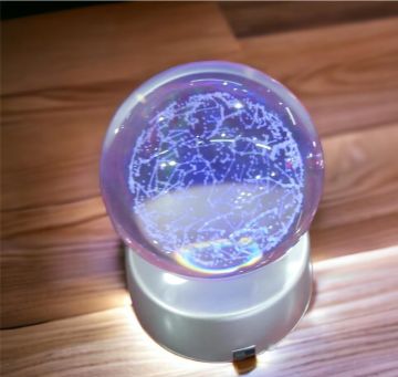 Kristal Cam Küre Renk Değiştiren Led Işıklı Yıldız Haritası