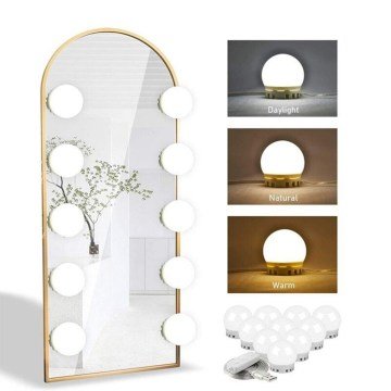 10'lu Makyaj Aynası Masası Beyaz Led Işıklı Lamba