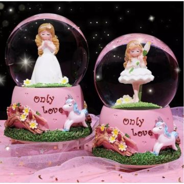 Prenses Only Love  Sadece Aşk Temalı Müzikli Cam Kar Küresi