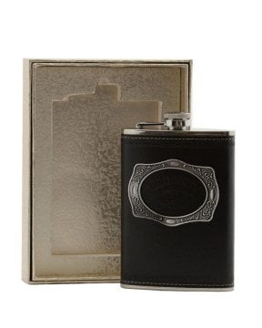9 Oz Çelik Deri Cep İçki Viski Kanyak Matarası