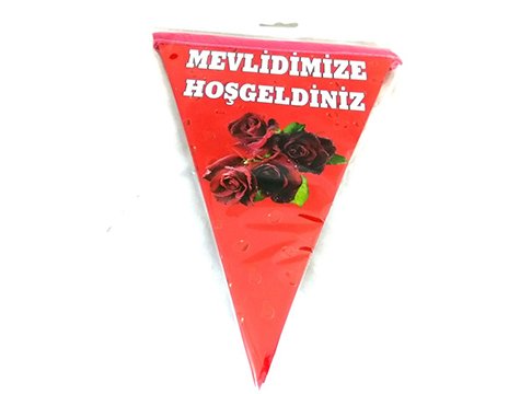 Mevlidimize Hoş Geldiniz Flama Bayrak (10 Adet)