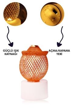 Portatif Mini Metal Led Işıklı Lamba (12 Adet)