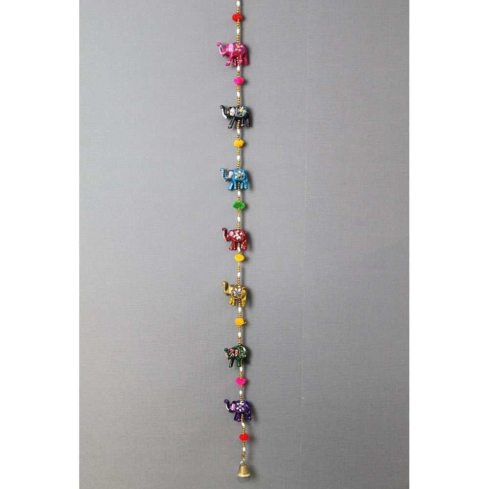 Asmalı Aynalı 7'li Fil Figürlü Rüzgar Çanı (115 cm x 5 cm)