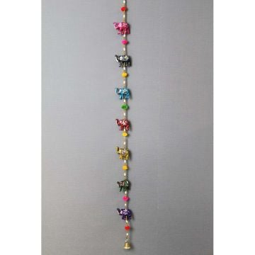 Asmalı Aynalı 7'li Fil Figürlü Rüzgar Çanı (115 cm x 5 cm)