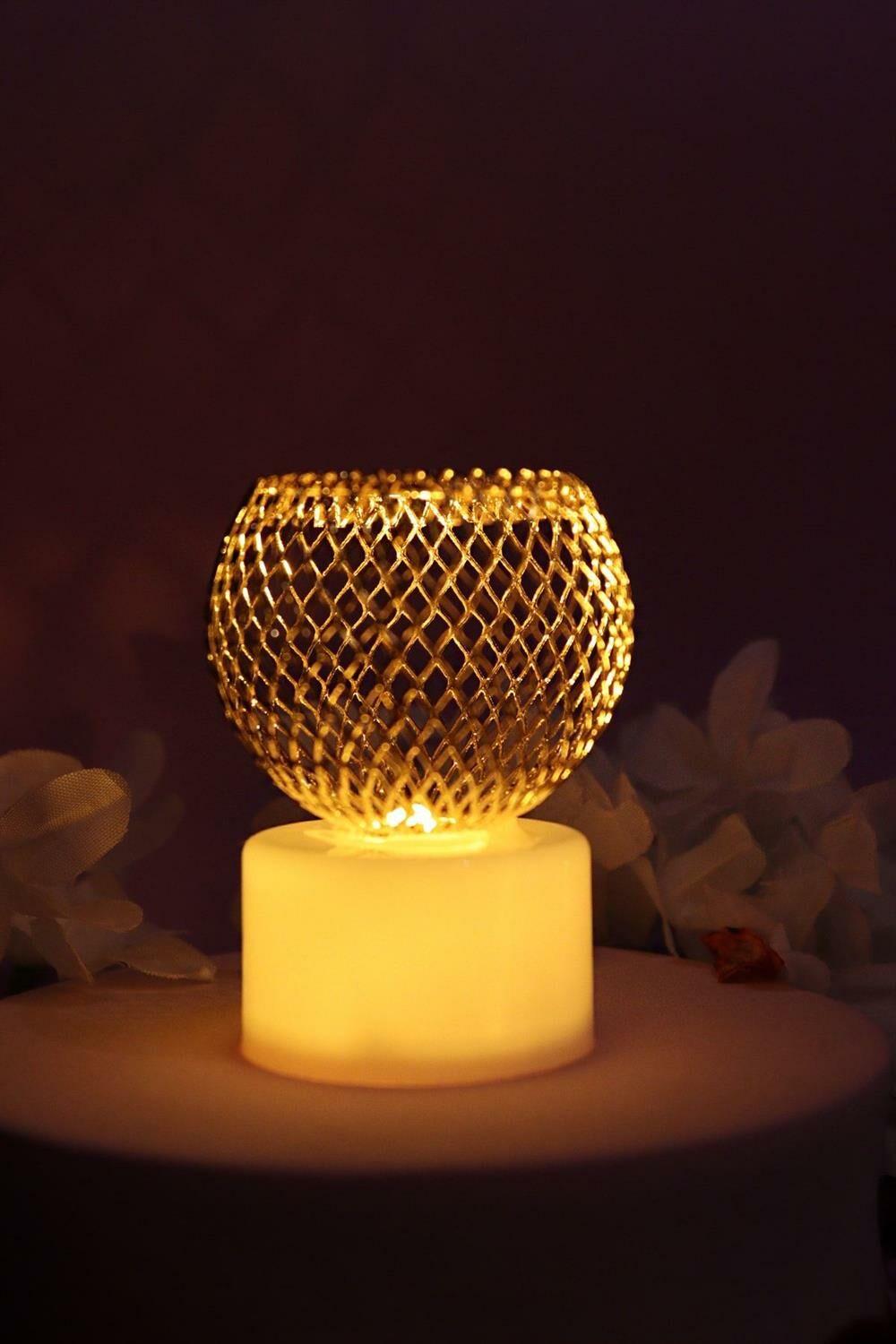 Portatif Mini Metal Led Işıklı Vazo Lamba (12 Adet)
