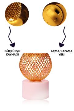 Portatif Mini Metal Led Işıklı Vazo Lamba (12 Adet)