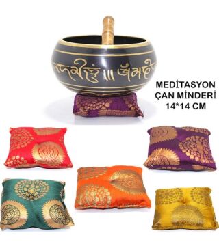 Dekoratif Renkli Tibet Meditasyon Çanı Minderi (14 cm)