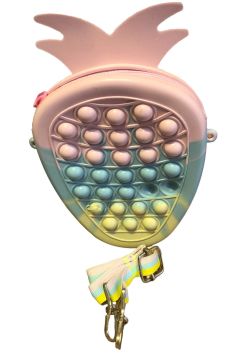 Pop It Push Bubble Renkli Çilek Tasarımlı Çanta