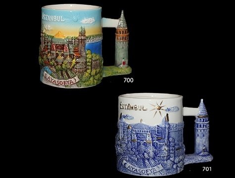 Ayasofya Cami İstanbul Temalı Kabartmalı Seramik Kupa Bardak