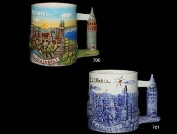 Ayasofya Cami İstanbul Temalı Kabartmalı Seramik Kupa Bardak