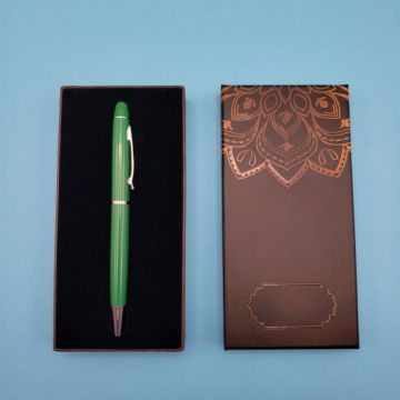 Tasarımlı Kutulu Yeşil Tükenmez Touchpen Kalem