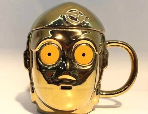 3D Gold Robot Tasarım Seramik Kupa Bardak