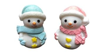 Dekoratif Yılbaşı Polyester Minyatür Kardan Adam Biblosu (4.5cm)