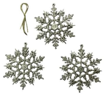 Gold Kar Tanesi Yılbaşı Çam Ağacı Süsü (10 cm) (3 Adet)