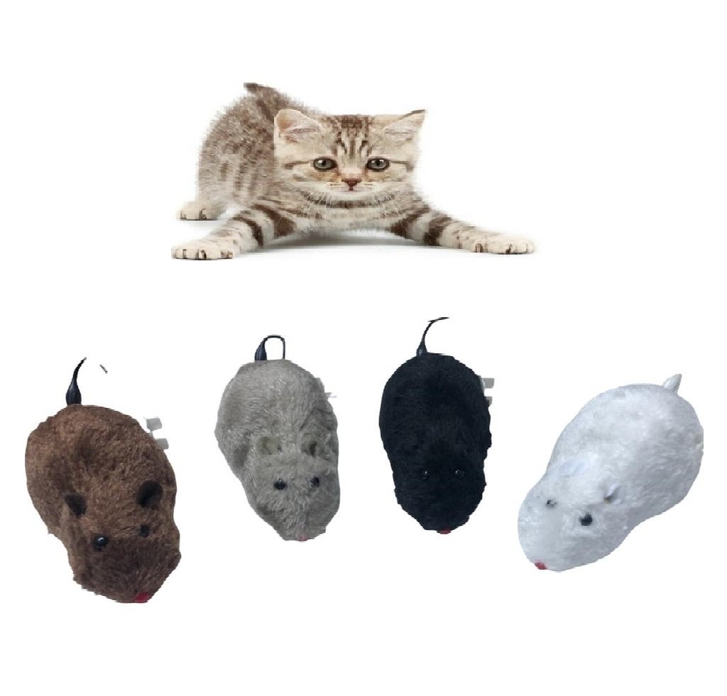 Kurmalı Tekerlekli Fare Kedi Oyuncağı