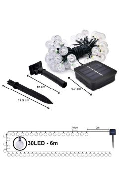 Dekoratif 30 Ledli 6 Metre Gün Işığı Bahçe Lambası