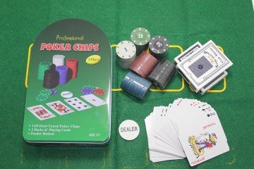 120 Chip Metal Kutulu Texas Hold'em Poker Oyun Seti