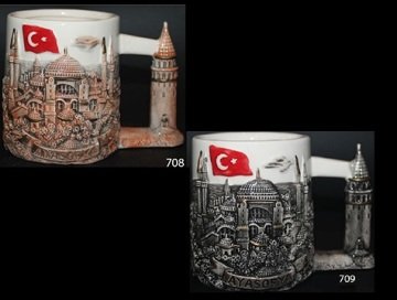 Ayasofya Cami Temalı Kabartmalı Seramik Kupa Bardak