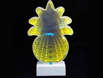 Ananas Led Işıklı Gece Lambası Sihirli Tünel Sonsuz Ayna