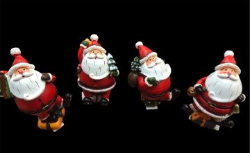 Dekoratif Yılbaşı Polyester Minyatür Noel Baba Biblosu 4'lü (7cm)