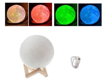 3D Ay Şeklinde Standlı Dokunmatik Renk Değiştiren Gece Lambası