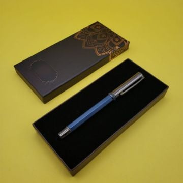 Tasarımlı Kutulu Hediyelik Metal Lacivert Roller Kalem