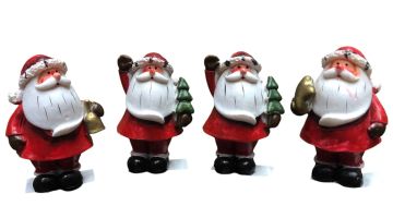 Dekoratif Yılbaşı Minyatür Polyester Noel Baba Biblosu 4'lü (6cm)