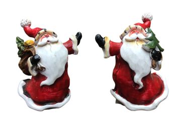 Dekoratif Yılbaşı Minyatür Polyester Noel Baba Biblosu 2'li (8cm)