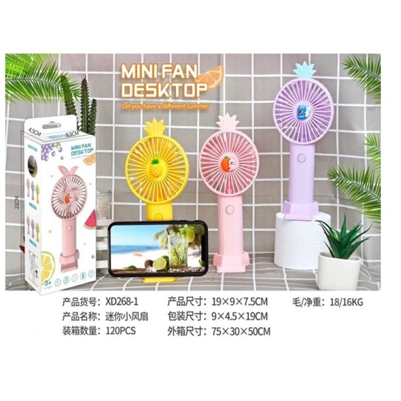 Mini Karakterli Usb Şarjlı Masa Fanı El Fanı