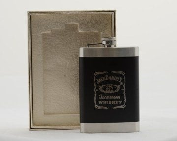 9 Oz Çelik Deri Cep İçki ve Viski Kanyak Matarası