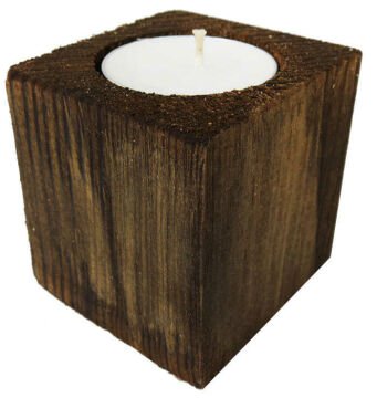 Ağaç Kütük Tealight Kahverengi Mumluk